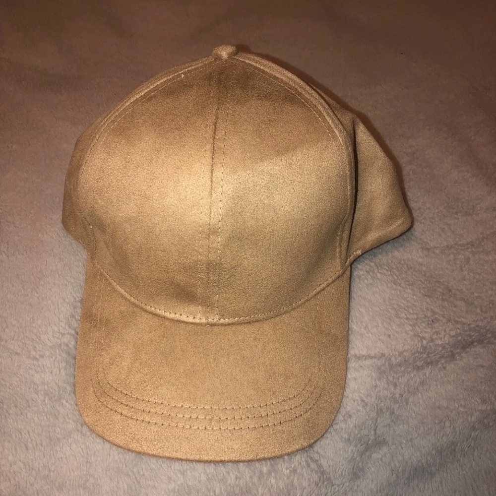 Tan Suede Baseball Hat